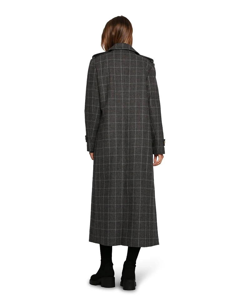 Belle & Bloom Women's Command Wool Blend Double Breast Maxi Coat