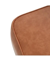 Streamdale Furniture Upholstered Square Pu Leather Ottoman