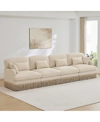 Streamdale Furniture 131inch Leopard Chenille 4-Seater Modular Sofa