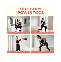 Squatz 25 lb Soft Kettlebell for Home Gym, Shock-Absorbing Floor-Safe Weight with Wide Non-Slip Handle