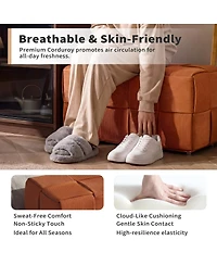 Streamdale Furniture Corduroy Square Ottoman Foot Rest