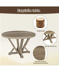 Streamdale Furniture 5 Piece Solid Wood Farmhouse Dining Set with Upholstered Chairs