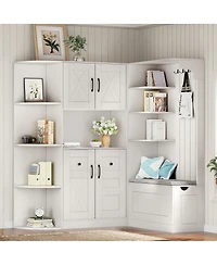 Streamdale Furniture Multifunctional 2-in-1 Hall Tree with Storage and 4 Hooks