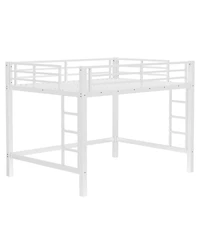 Streamdale Furniture Metal Loft Bed with Ladder and Guardrails