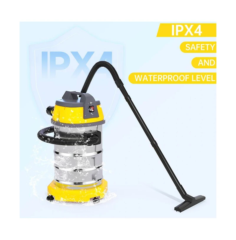Topteng 3200W Wet Dry Vacuum with Blower - 9.2 Gal Stainless Steel Tank and 23KPA Suction for Garage and Home