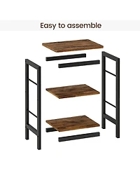 homfan Set of 2 Space-Saving 3-Tier Narrow End Table with Storage Shelf - Modern Sturdy Side Table for Living Room, Bedroom, Hallway