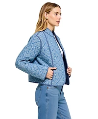 Modenaire Women's Diamond Quilted Open-Front Jacket