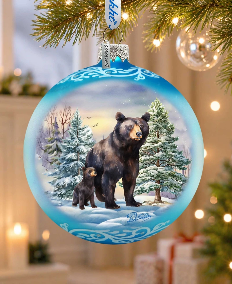 Designocracy A Love for All Seasons - Bears Ball Glass Christmas Ornaments G. DeBrekht