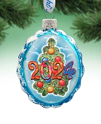 Designocracy 2024 Dated Keepsake Mercury Glass Christmas Ornaments G. DeBrekht