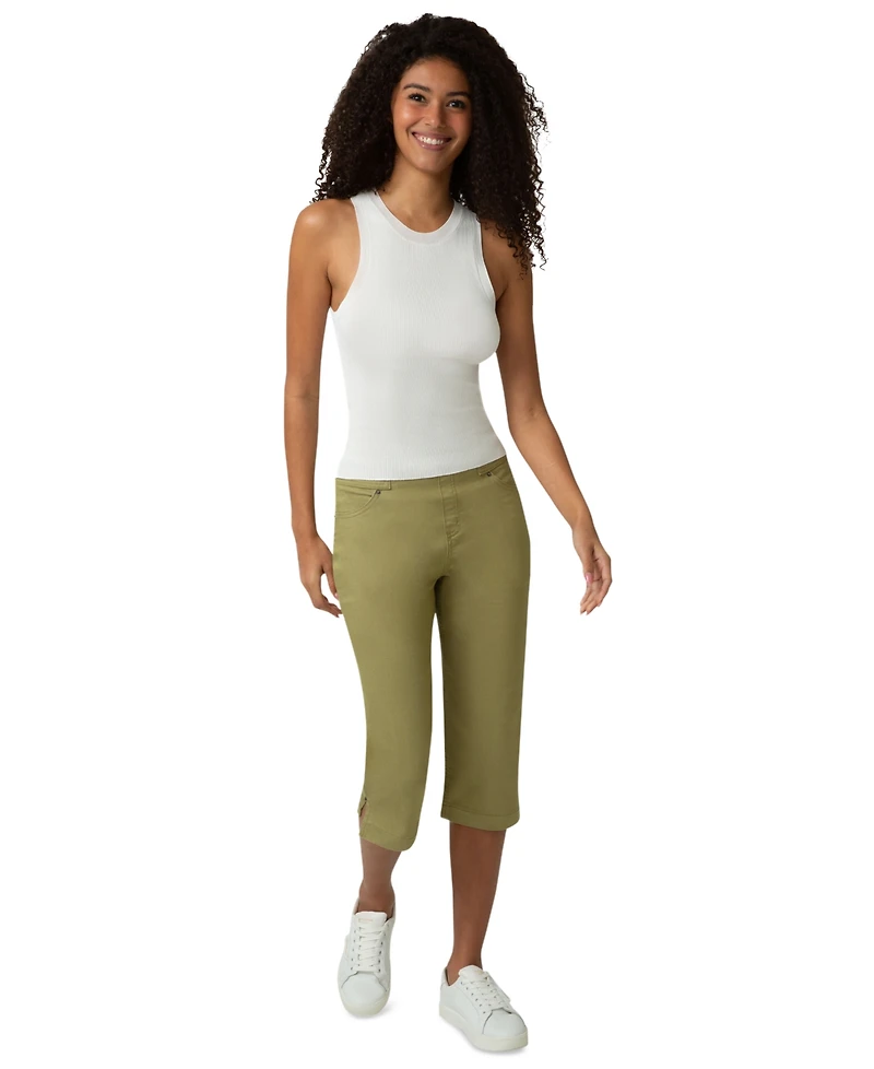 Hue Women's Crosshatch Denim Pedal Pusher Pants