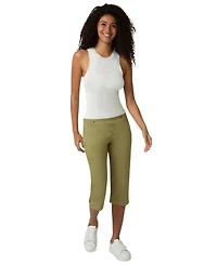Hue Women's Crosshatch Denim Pedal Pusher Pants