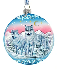 G.DeBrekht Limited Edition Oversized Guardian of Spirituality Wolves Glass Ball Ornament
