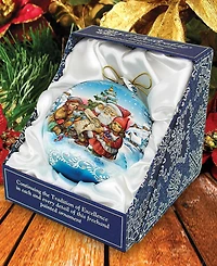 G.DeBrekht Limited Edition Oversized Retro Santa List Ball Glass Ornament