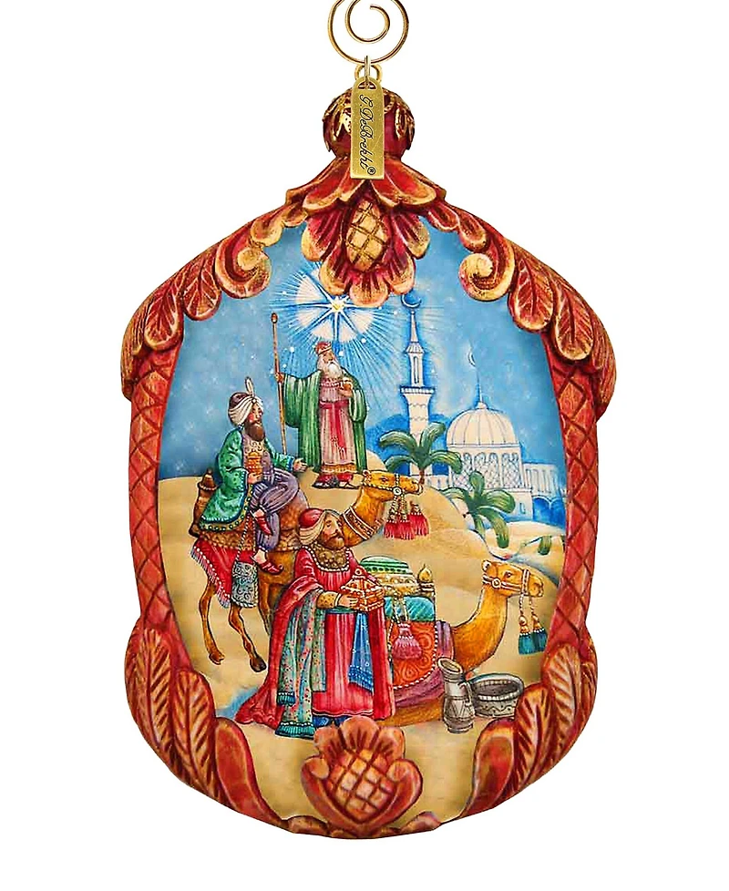 G.DeBrekht Hand Painted Three Kings Scenic Ornament