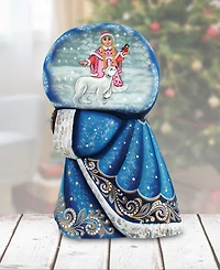 G.DeBrekht Woodcarved Hand Painted Santa Delightfully Fun Yuletide Figurine