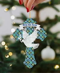 Designocracy Blessings Cross Holiday Ornaments, Set of 2