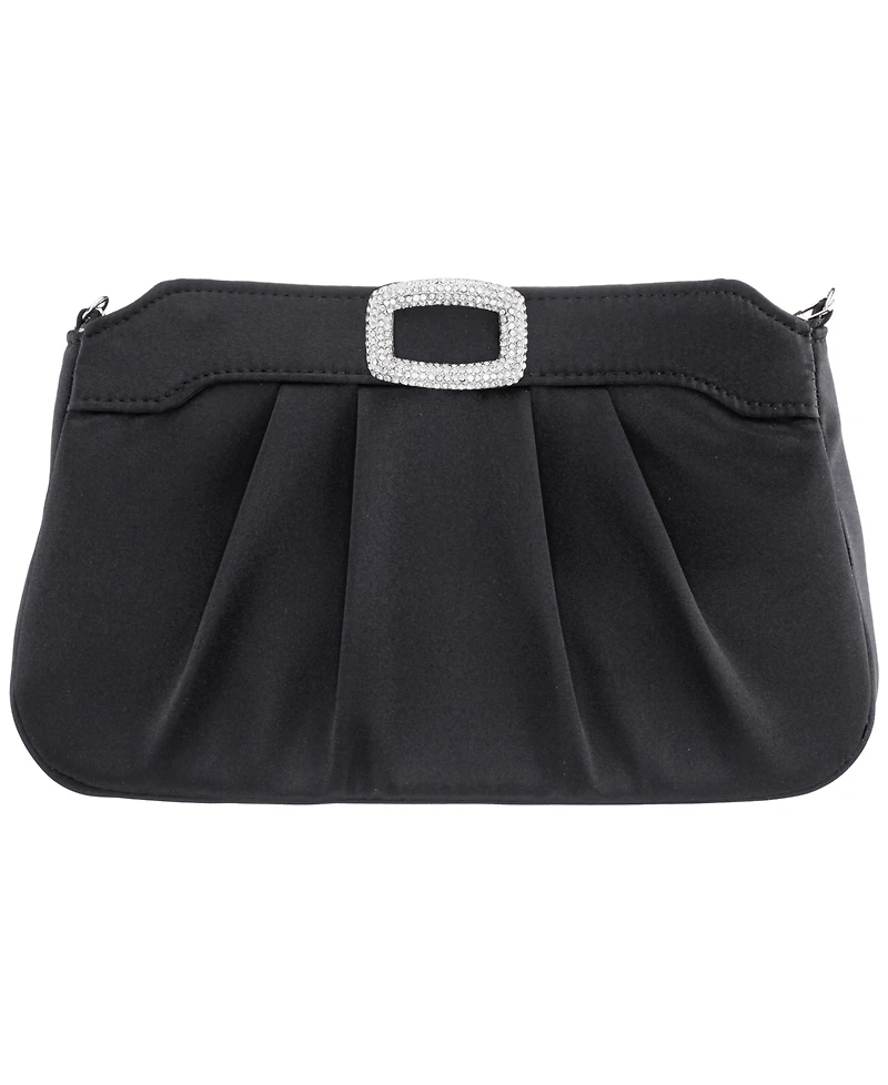 Nina Crystal Buckle Ornament Top Zipper Small Clutch Handbag