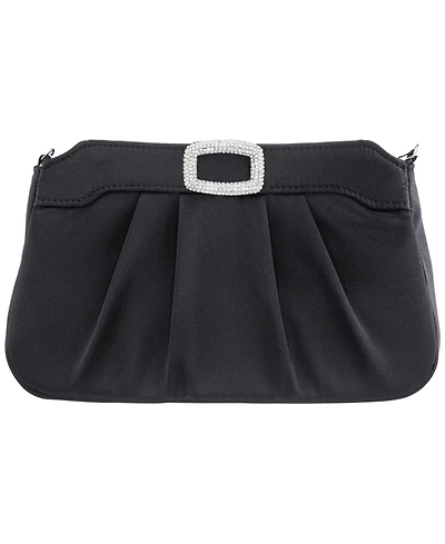 Nina Crystal Buckle Ornament Top Zipper Small Clutch Handbag