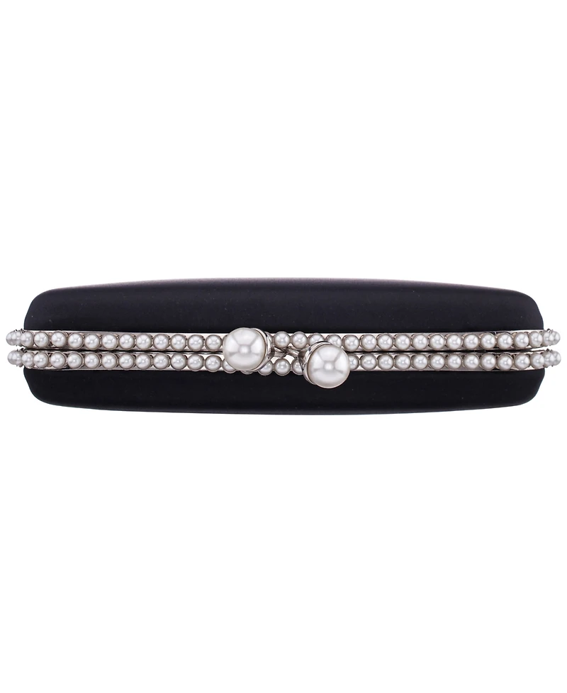 Nina Imitation Pearl Trim Minaudiere Small Clutch Handbag