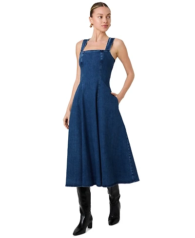 French Connection Women's Delancey Denim Flare Midi Dress