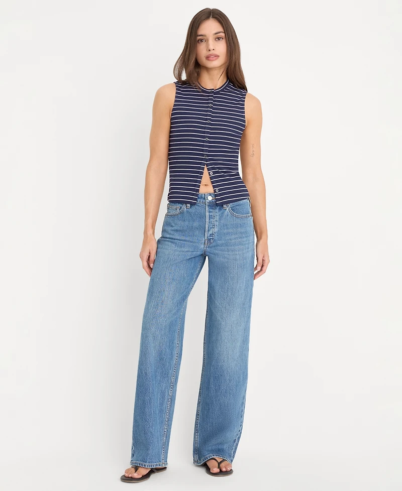 Good American Women's Vintage-Inspired High-Rise Wide-Leg Jeans