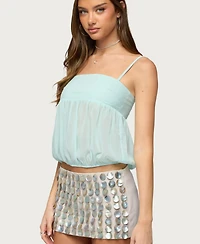 Edikted Women's Helena Chiffon Bubble Top
