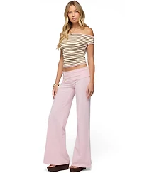 Edikted Women's Poppy Foldover Wide Leg Pants
