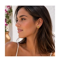 Dloria Golden Tide Shell Stud Earrings