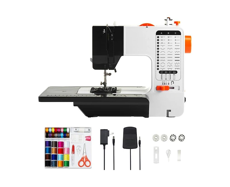 Yobtop Diy Tool Kit Sewing Machine,Portable Machine, 38 Built-in Stitches and Reverse Sewing, Dual Speed with Extension Table