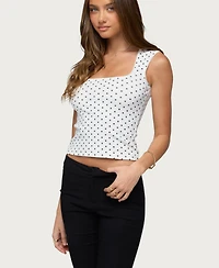 Edikted Women's Beena Polka Dot Square Neck Top