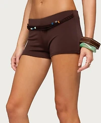 Edikted Women's Janya Strappy Bead Belt Micro Shorts