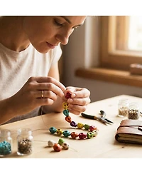 Sevorley 40Piece Set Stone Skull-Shaped Loose Beads for Diy Jewelry