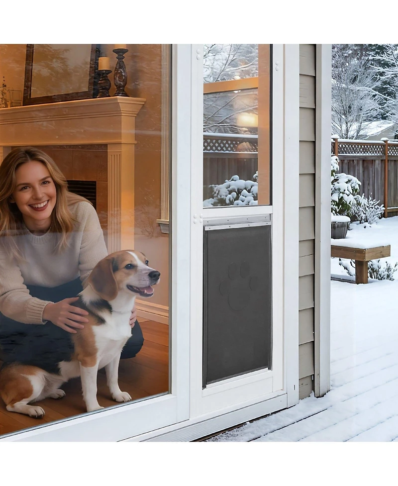 Cozito Dog Door for Sliding Glass Door Adjustable Height Large Flap with Rotating Hinge