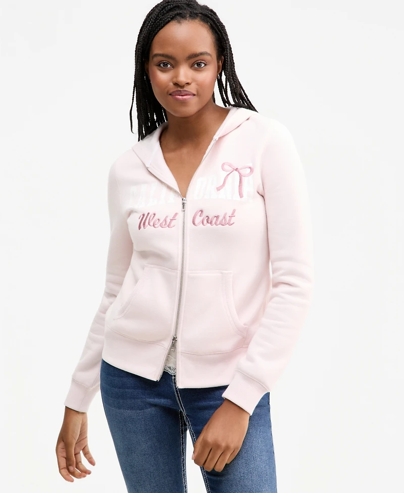 Madden Girl Juniors' Slim-Fit Zip-Up Long-Sleeve Hoodie
