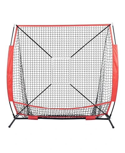 Sevorley 5x5 ft Portable Baseball Softball Practice Net with Strike Zone and