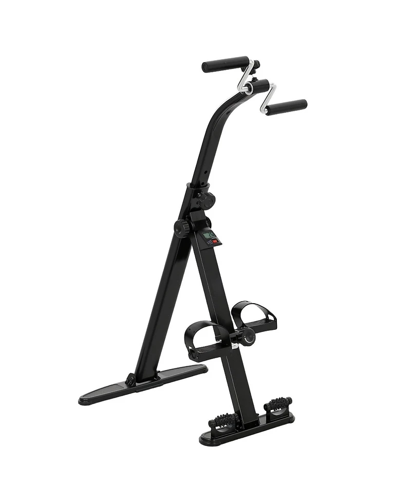 Sevorley Seated Foldable Leg Pedal Exerciser with Lcd Monitor for Seniors