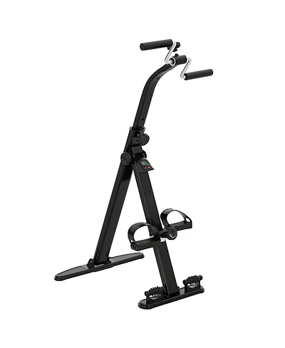 Sevorley Seated Foldable Leg Pedal Exerciser with Lcd Monitor for Seniors
