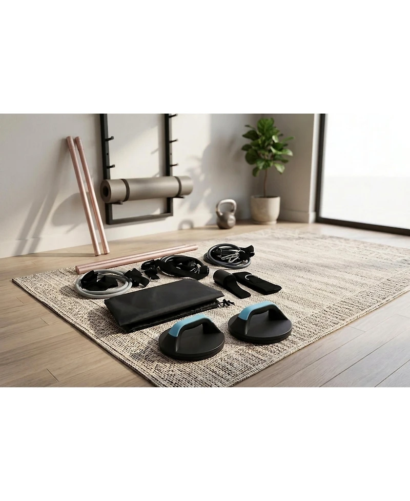Sevorley Exercise Bar and Rotating Push-Up Bar Bundle for Full-Body Home