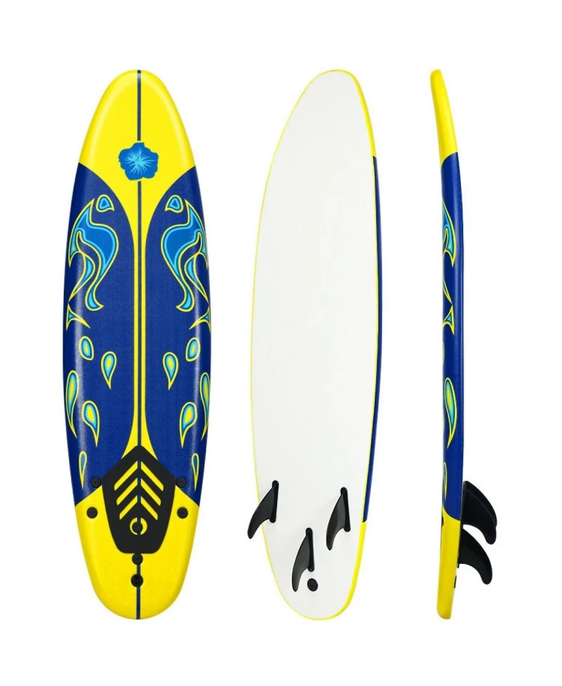 Sevorley 6 ft Foam Surfboard with 3 Detachable Fins, Leash