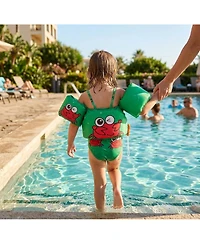 Sevorley Toddler Swim Arm Bands and Vest for Kids 20-50 lbs, Cute Dinosaur