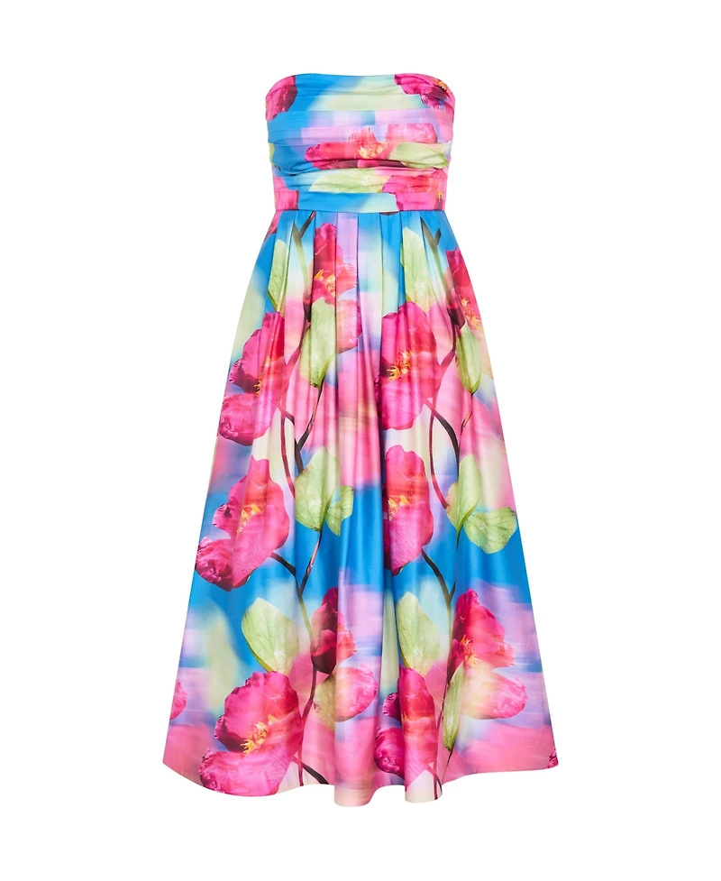 City Chic Women's Rosalee Sleeveless Print Maxi Dress