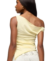 Edikted Women's Ruched Asymmetric Off Shoulder Top