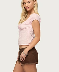Edikted Women's Delyla Eyelet Henley Top