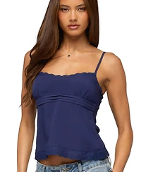 Edikted Women's Michal Eyelet Babydoll Tank Top