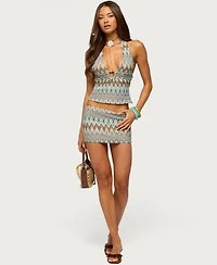 Edikted Women's Saha Zigzag Crochet Mini Skort