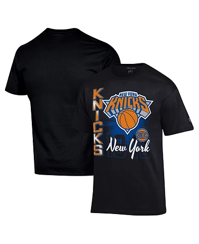 Champion Men's Black New York Knicks Vertical Jersey T-Shirt