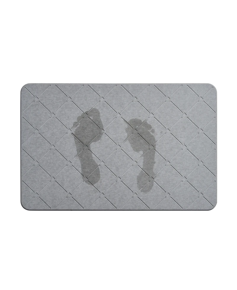 Vcny Home Carved Trellis Diatomite Stone Bath Mat, 16" x 24"