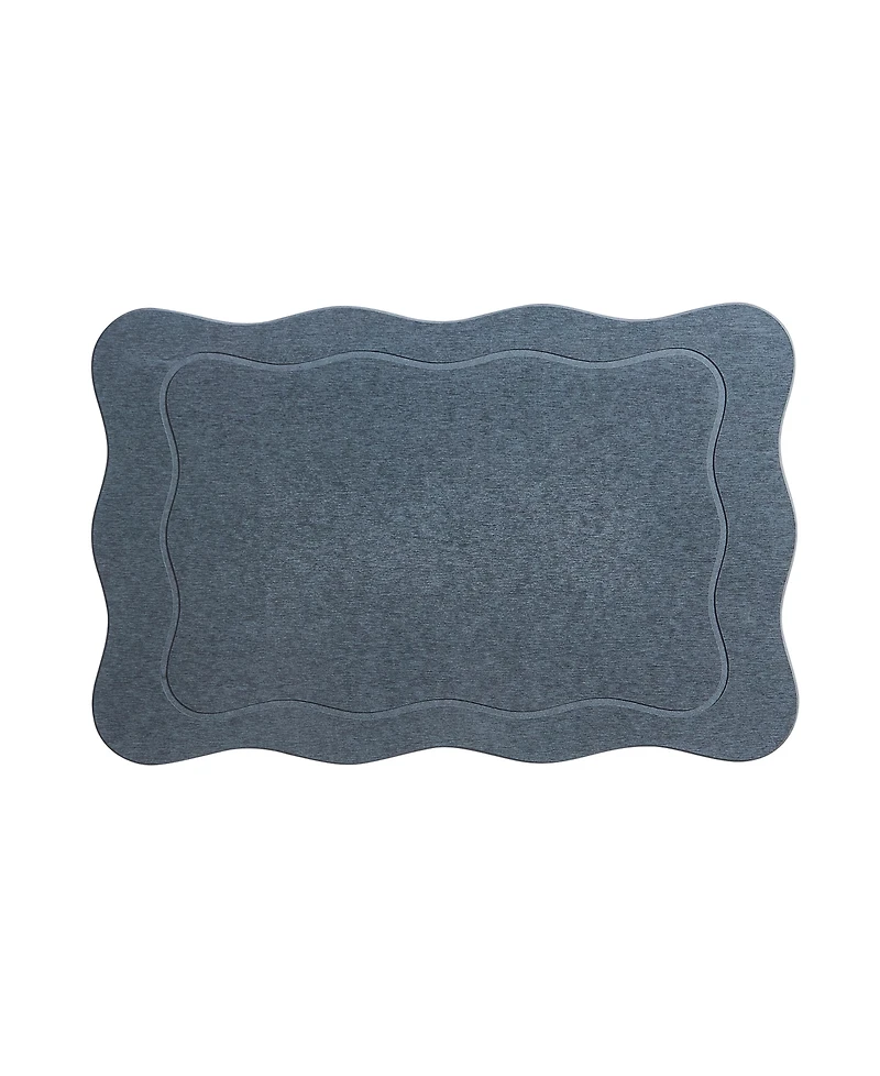 Vcny Home Carved Scallop Diatomite Stone Bath Mat, 16" x 24"