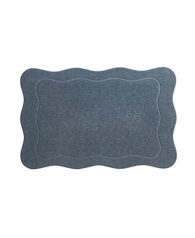 Vcny Home Carved Scallop Diatomite Stone Bath Mat, 16" x 24"