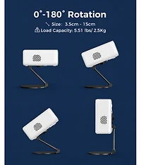 Aurzen Mini Foldable Projector Stand, 180degree(s) Rotation, 1/4-Inch Screw, Ultra-Compact Design, Compatible with Most Projectors (Stand Only)